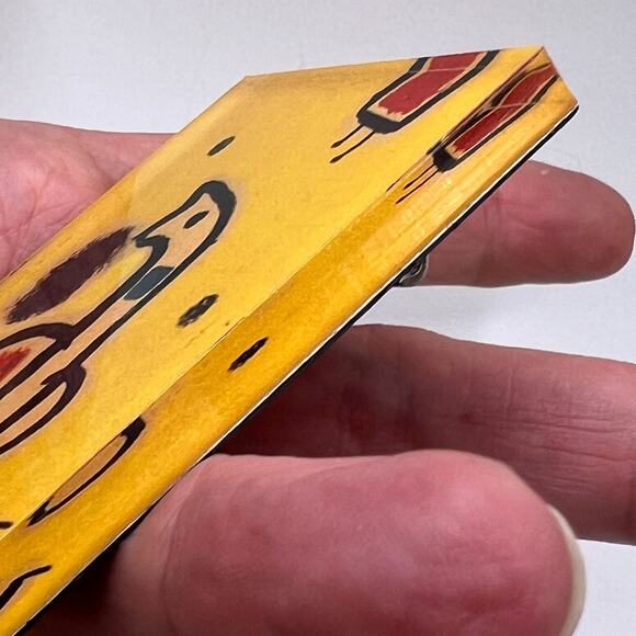 Joan Miro Signed Sans Titre Lucite Art Brooch Pin Artwork Costume Jewelry - Picture 5 of 7